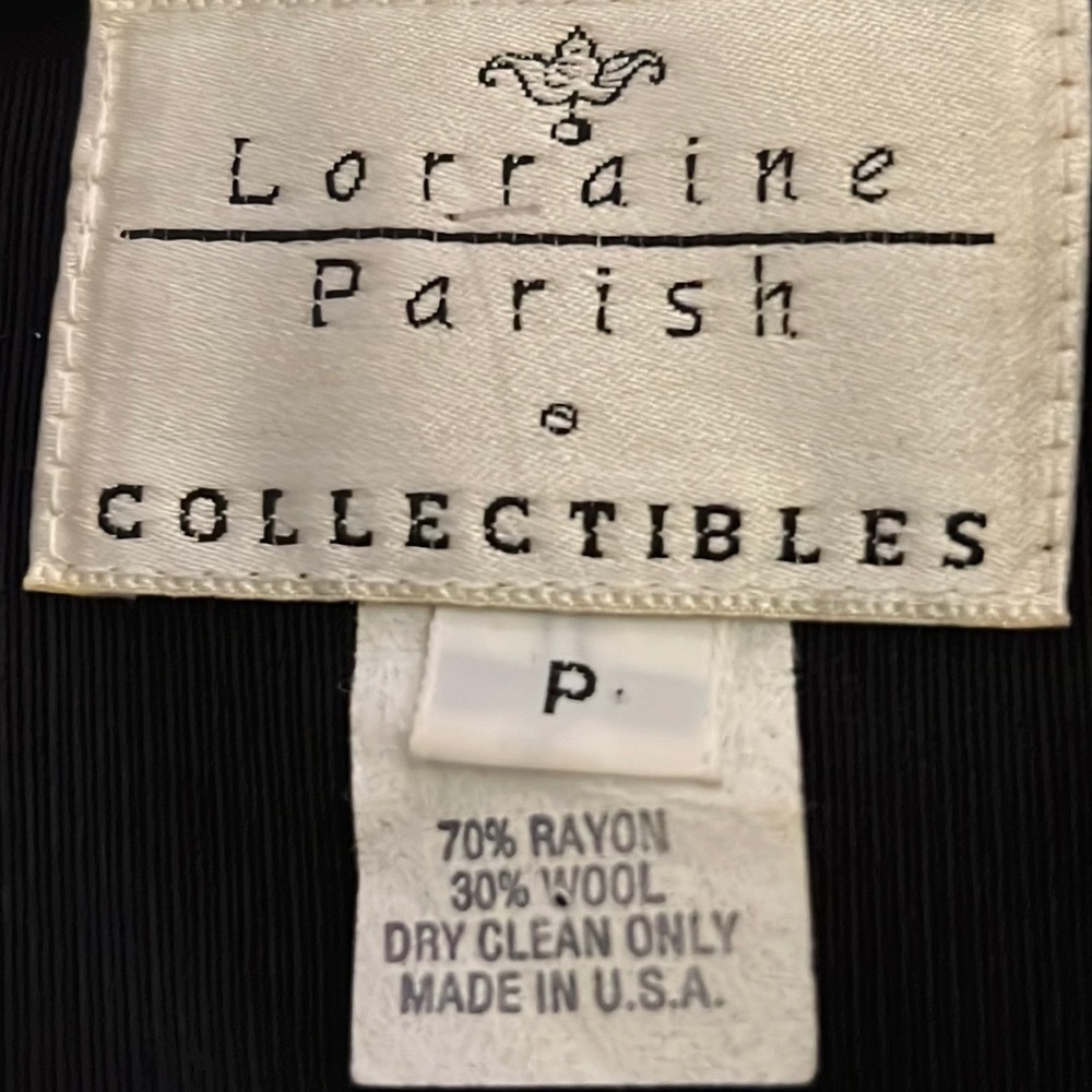 Lorraine Parish Vintage Wool Blend Classic Long Sleeves Button Frt Shoulder Pad